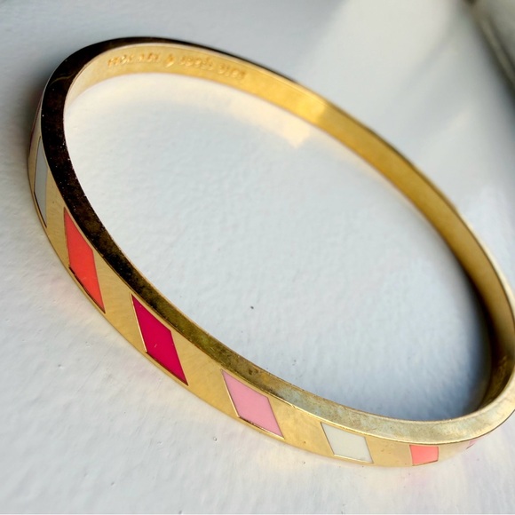 Kate Spade Gold Bangle with Pink and Coral Accents - Picture 1 of 7